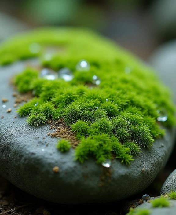 Pietra ricoperta di muschio